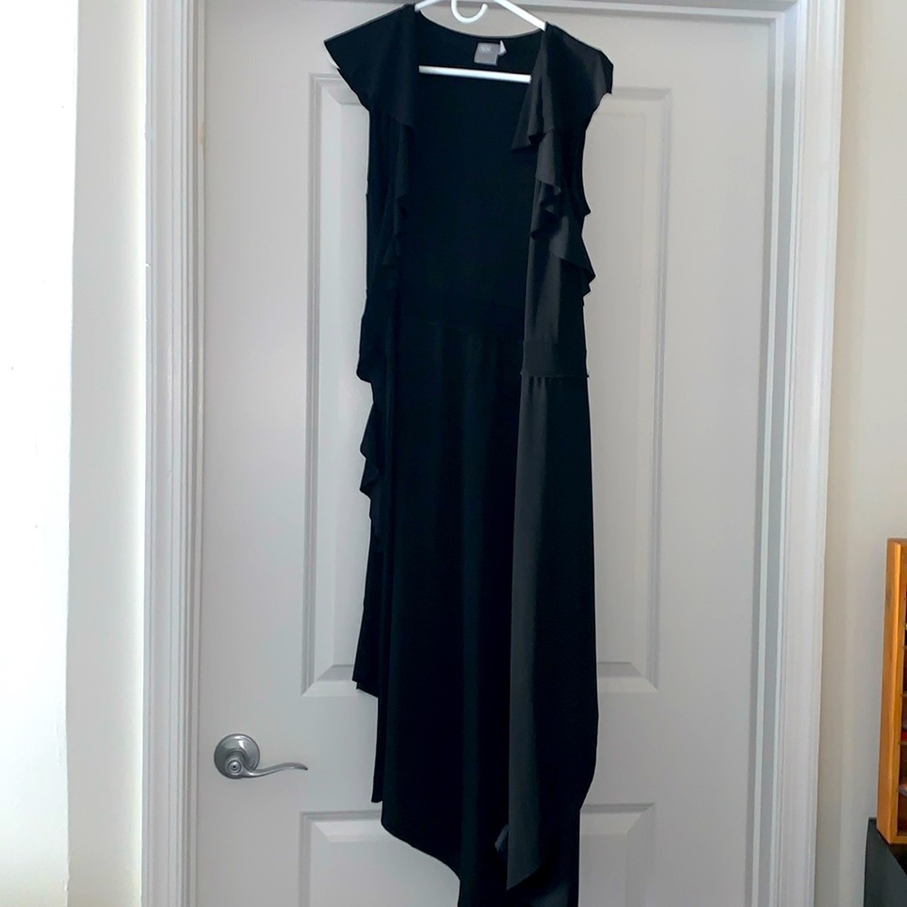 ASOS Black Flutter Detail Wrap Dress - UK10 / US6